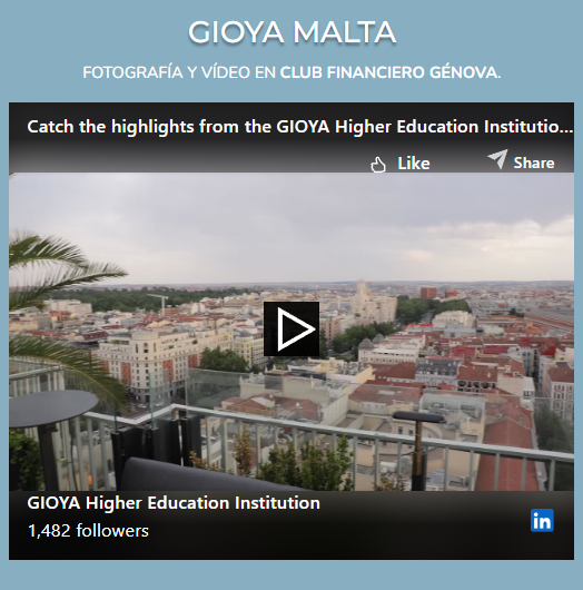 GIOYA MALTA Vídeo de fotografía y vídeo para GIOYA Malta en Club Financiero Génova