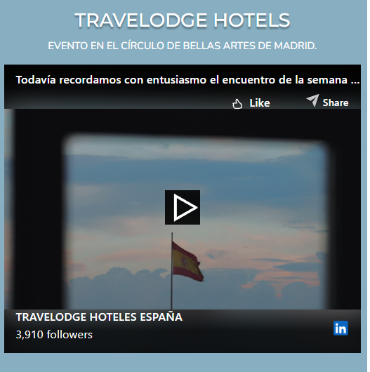 TRAVELODGE HOTELS Vídeo del evento de Travelodge Hotels en el Círculo de Bellas Artes de Madrid